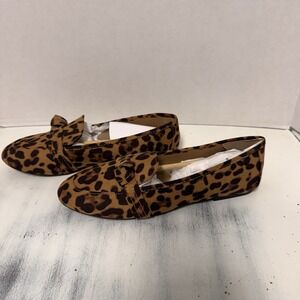 Journee Collection Womens Marci Slip On Round Toe Loafer Flats Leopard 9‎ Suede